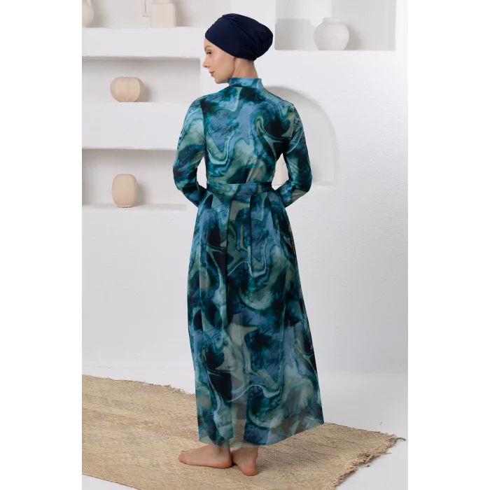 Adasea 1117 Rendy Likralı Uzun Kollu Tesettür Mayo