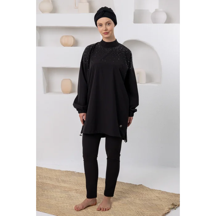 Adasea 1224 Alexandra Likralı Uzun Kollu Tesettür Mayo