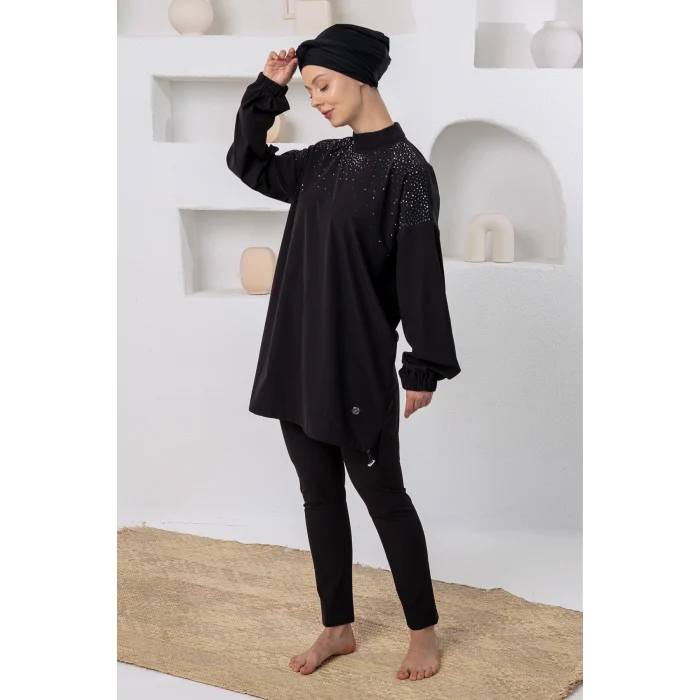 Adasea 1224 Alexandra Likralı Uzun Kollu Tesettür Mayo