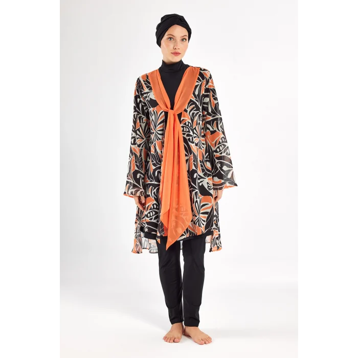 Adasea 1133 Evora Likralı Uzun Kollu Tesettür Mayo