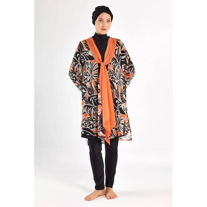 Adasea 1133 Evora Likralı Uzun Kollu Tesettür Mayo