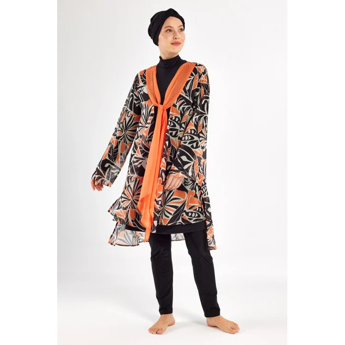 Adasea 1133 Evora Likralı Uzun Kollu Tesettür Mayo