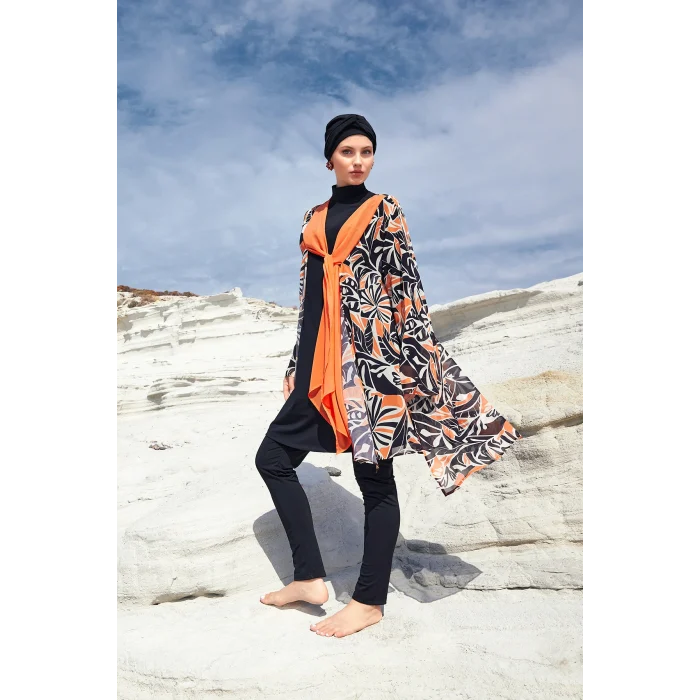 Adasea 1133 Evora Likralı Uzun Kollu Tesettür Mayo