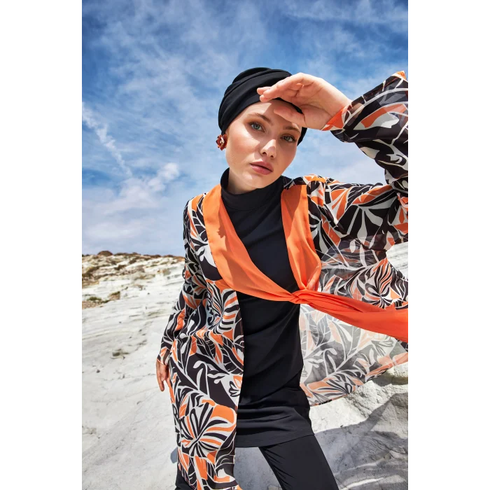 Adasea 1133 Evora Likralı Uzun Kollu Tesettür Mayo