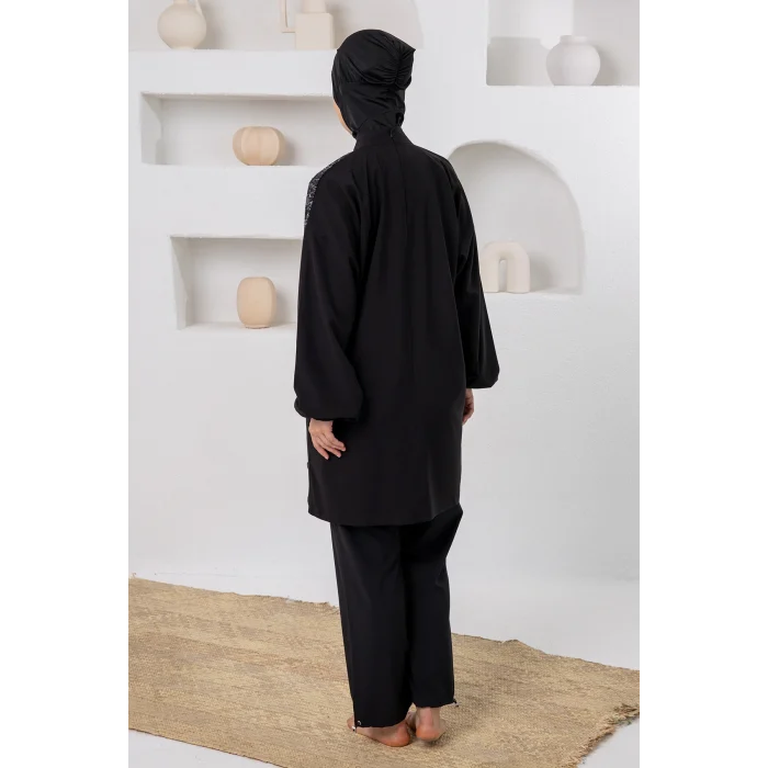 Adasea 1223-P Melody Likralı Uzun Kollu Battal Tesettür Mayo