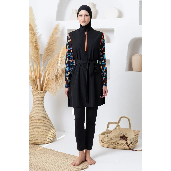 Maresiva 2309 Nuna Jileli Uzunun Kollu Tesettür Mayo