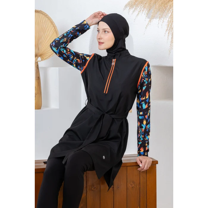 Maresiva 2309 Nuna Jileli Uzunun Kollu Tesettür Mayo