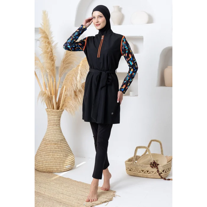 Maresiva 2309 Nuna Jileli Uzunun Kollu Tesettür Mayo