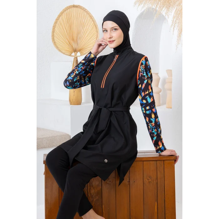 Maresiva 2309 Nuna Jileli Uzunun Kollu Tesettür Mayo