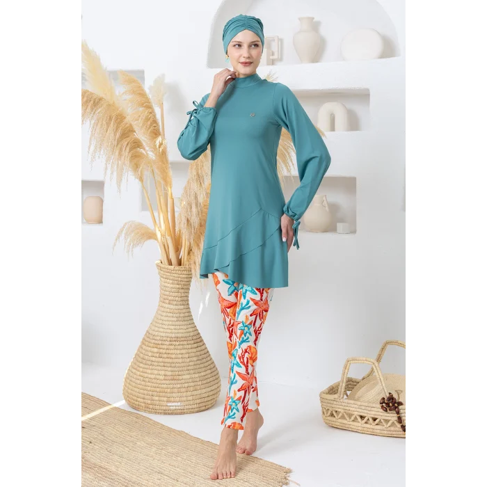 Maresiva 2113 Irene Likralı Uzun Kollu Tesettür Mayo