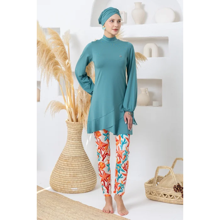 Maresiva 2113 Irene Likralı Uzun Kollu Tesettür Mayo