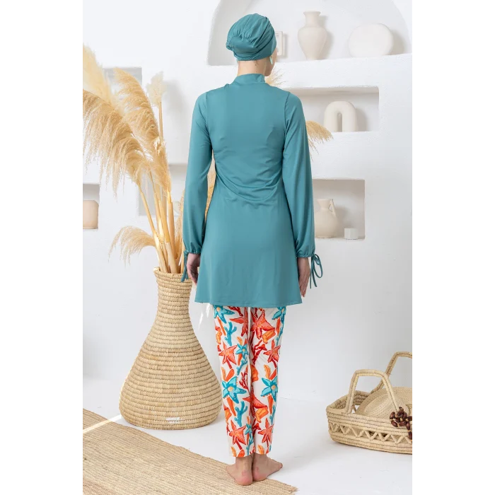 Maresiva 2113 Irene Likralı Uzun Kollu Tesettür Mayo