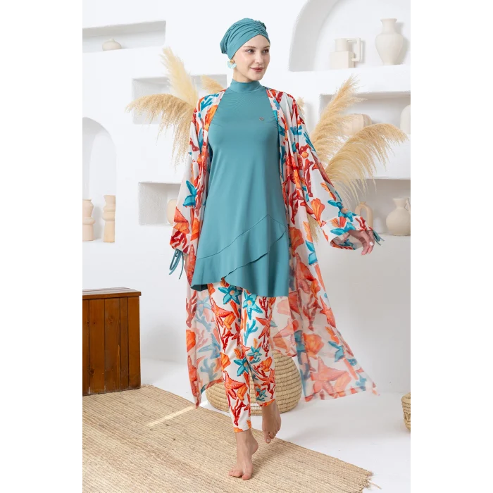 Maresiva 2113 Irene Likralı Uzun Kollu Tesettür Mayo