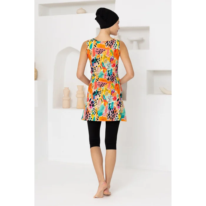 Maresiva 2609 Galıa Likralı Kolsuz Tesettür Mayo