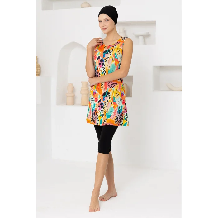 Maresiva 2609 Galıa Likralı Kolsuz Tesettür Mayo