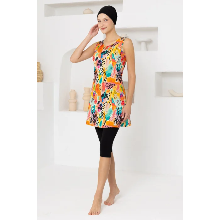 Maresiva 2609 Galıa Likralı Kolsuz Tesettür Mayo