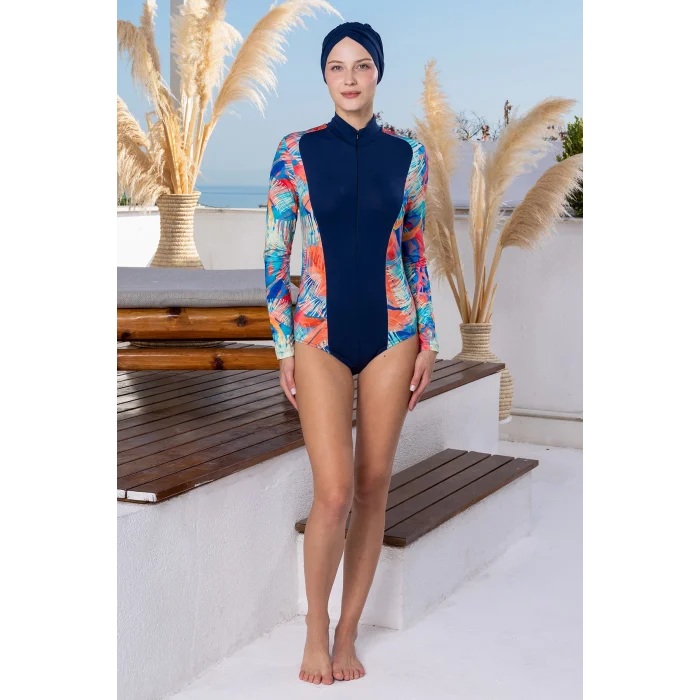 Maresiva 2110 Frendy Likralı Uzun Kollu Tesettür Mayo