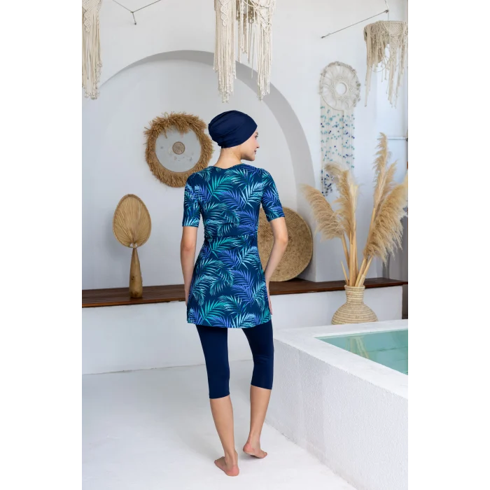 Maresiva 2603 Boomer Likralı Yarım Kollu Tesettür Mayo