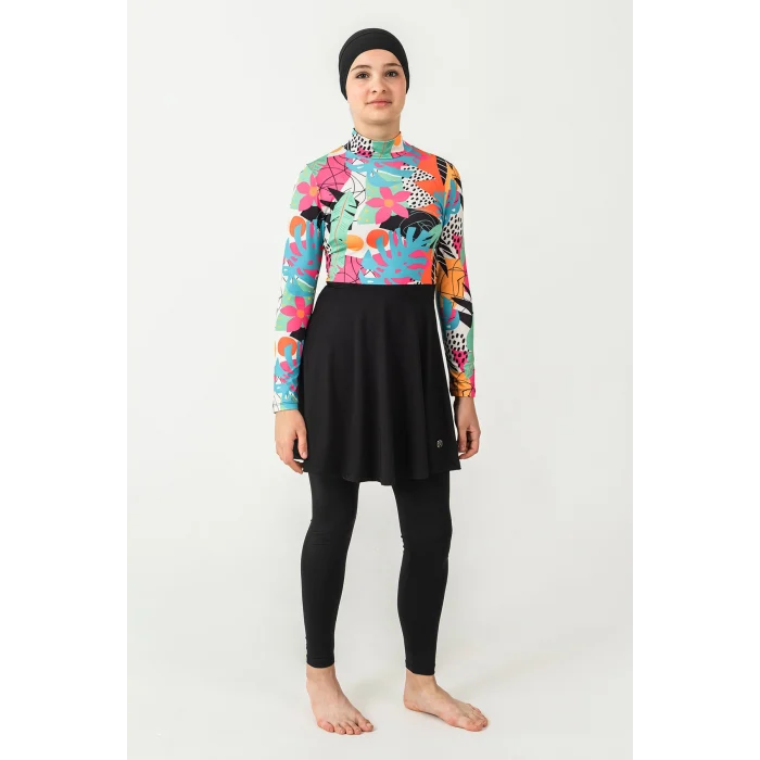 Maresiva 2902 Kız Çocuk Cındy Likralı Uzun Kollu Tesettür Mayo