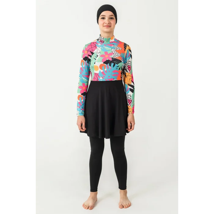 Maresiva 2902 Kız Çocuk Cındy Likralı Uzun Kollu Tesettür Mayo