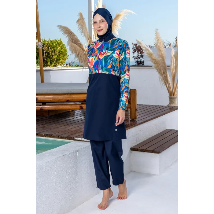 Rozamay 3506 Hortense Paraşüt Uzun Kollu Tesettür Mayo