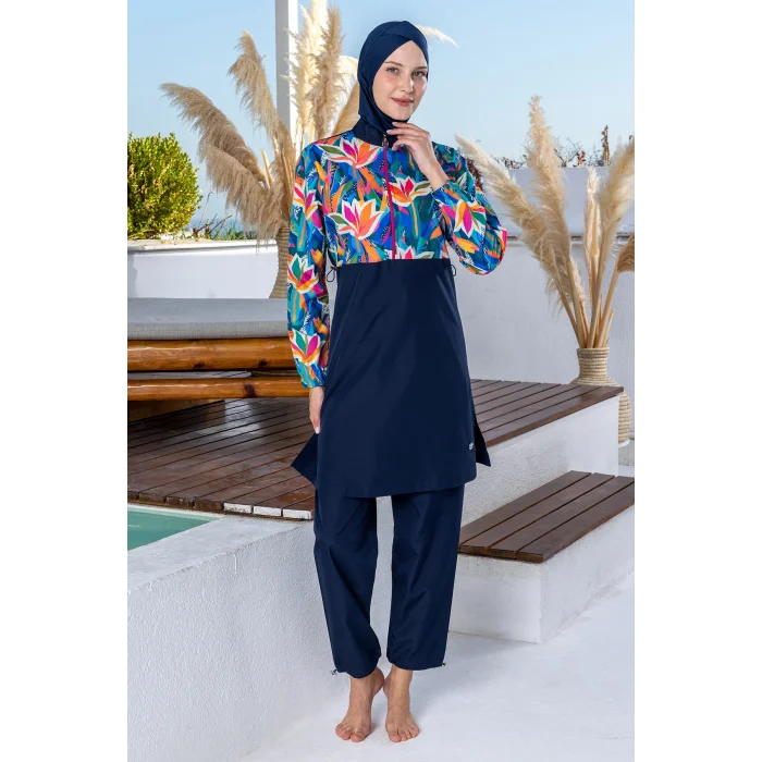 Rozamay 3506 Hortense Paraşüt Uzun Kollu Tesettür Mayo