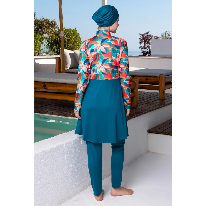 Rozamay 3108 Maddy Likralı Uzun Kollu Tesettür Mayo