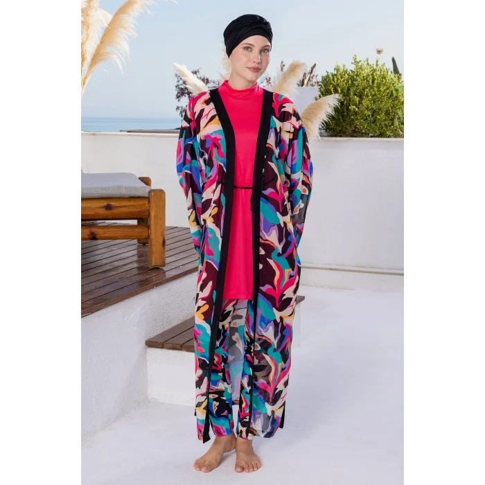 Rozamay 3117 Karena Likralı Uzun Kollu Tesettür Mayo