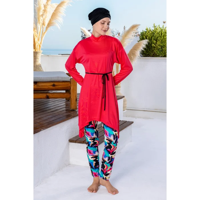 Rozamay 3117 Karena Likralı Uzun Kollu Tesettür Mayo