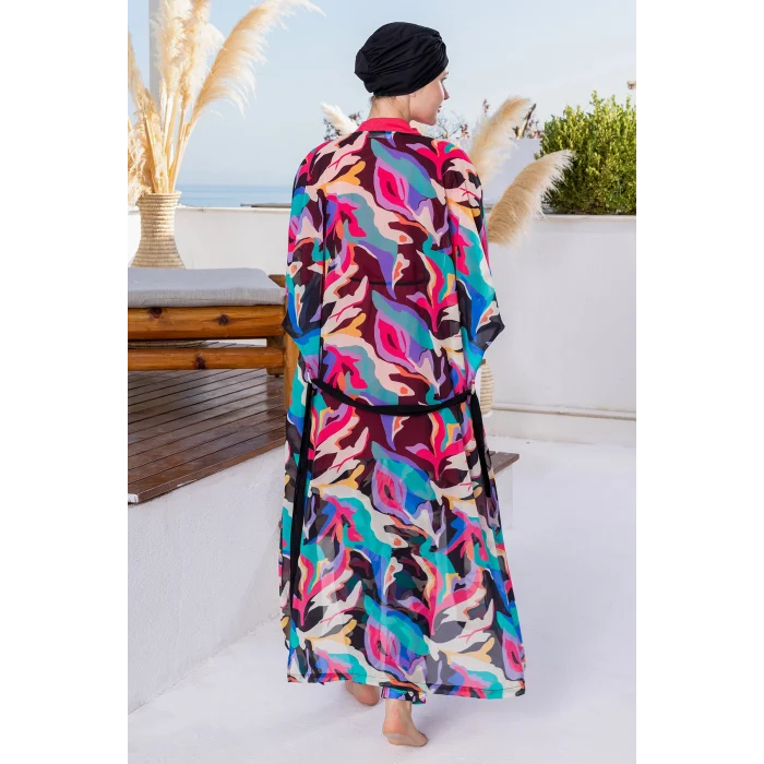 Rozamay 3117 Karena Likralı Uzun Kollu Tesettür Mayo