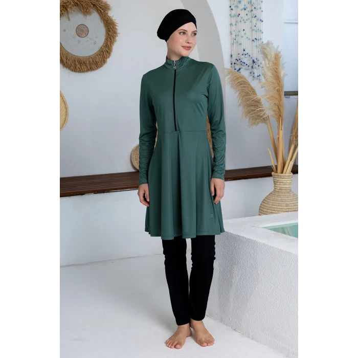 Rozamay 3128 Maysız Likralı Uzun Kollu Tesettür Mayo