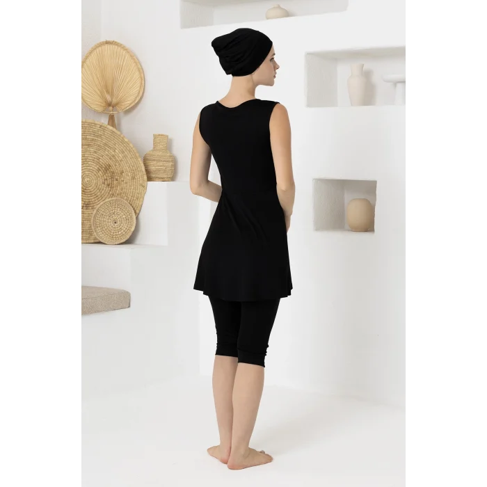 Rozamay 3608 Adah Likralı Kolsuz Tesettür Mayo