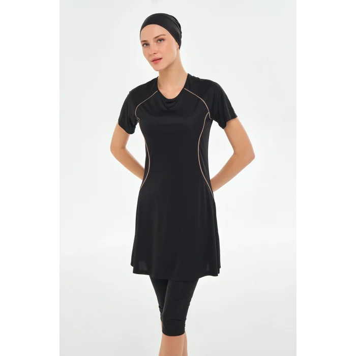 Rozamay 3606 Lalo Likralı Kısa Kollu Tesettür Mayo