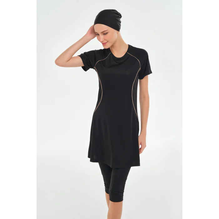 Rozamay 3606 Lalo Likralı Kısa Kollu Tesettür Mayo