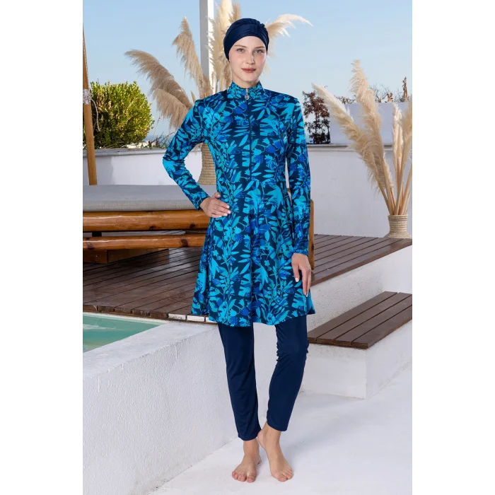 Rozamay 3105 Clere Likralı Uzun Kollu Tesettür Mayo