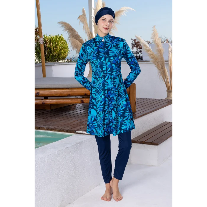 Rozamay 3105 Clere Likralı Uzun Kollu Tesettür Mayo