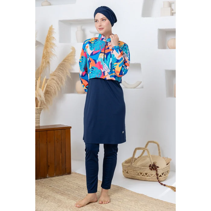 Rozamay 3403 Wendy Paraşüt Likra Uzun Kollu Tesettür Mayo