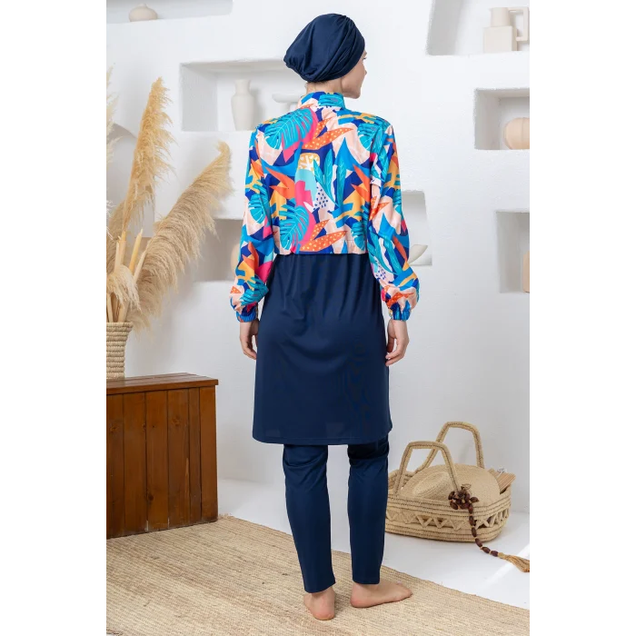 Rozamay 3403 Wendy Paraşüt Likra Uzun Kollu Tesettür Mayo