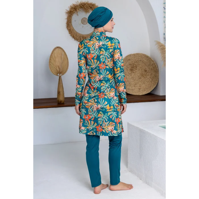 Rozamay 3102 Olga Likralı Uzun Kollu Tesettür Mayo