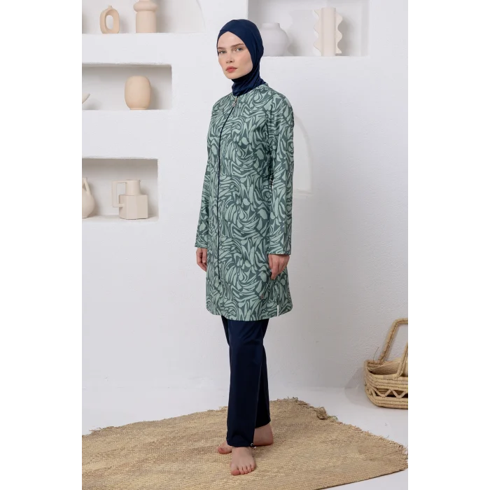 Rozamay 3508 Rayn Paraşüt Uzun Kollu Tesettür Mayo