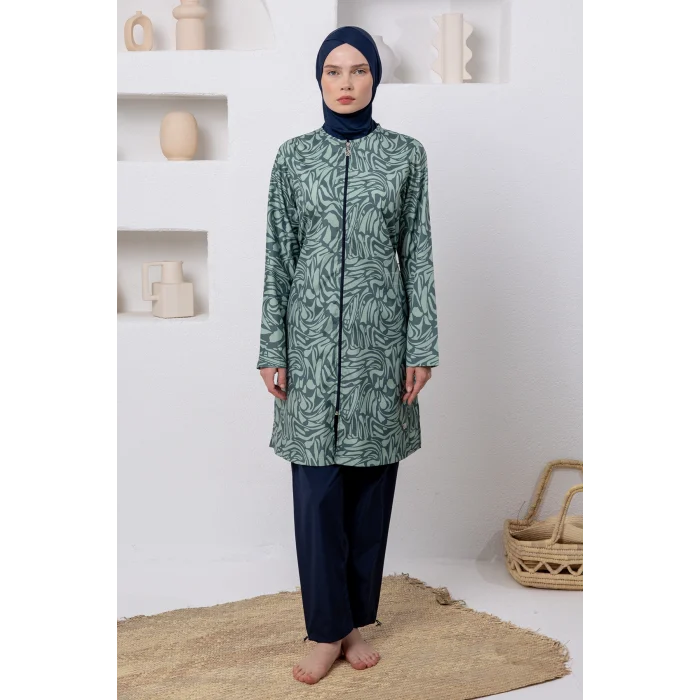 Rozamay 3508 Rayn Paraşüt Uzun Kollu Tesettür Mayo