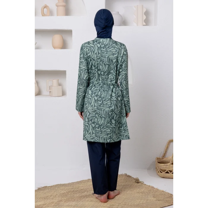 Rozamay 3508 Rayn Paraşüt Uzun Kollu Tesettür Mayo