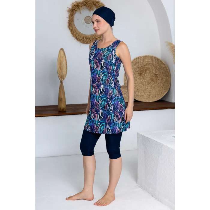 Rozamay 3607 Vesnay Likralı Kolsuz Tesettür Mayo