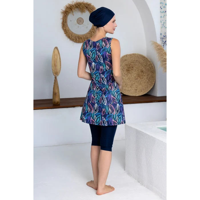 Rozamay 3607 Vesnay Likralı Kolsuz Tesettür Mayo