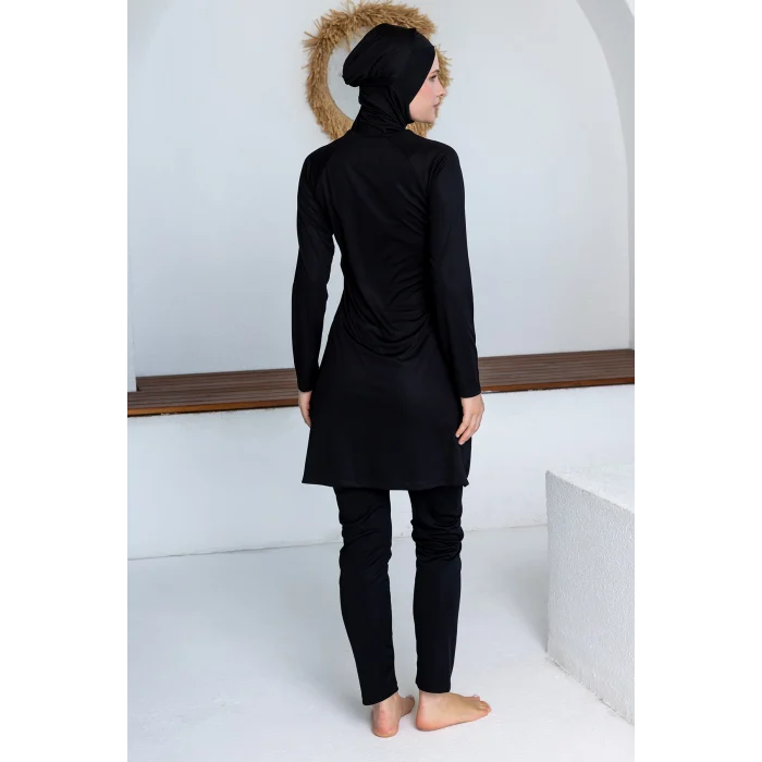 Rozamay 3130 Hila Likralı Uzun Kollu Tesettür Mayo