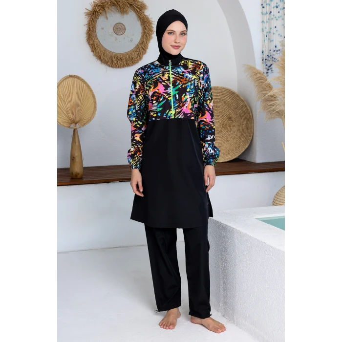 Rozamay 3505 Lexa Paraşüt Uzun Kollu Tesettür Mayo