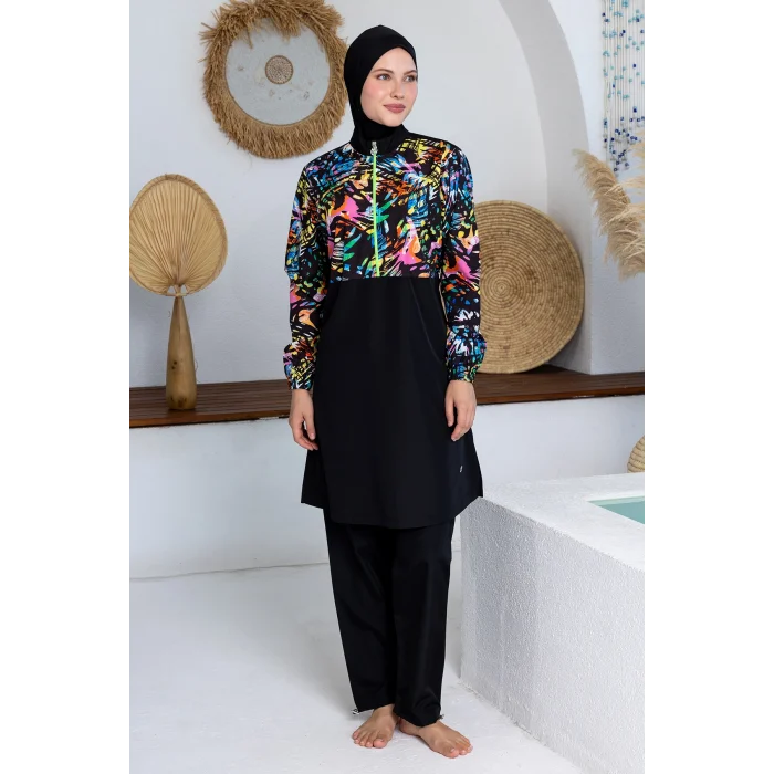 Rozamay 3505 Lexa Paraşüt Uzun Kollu Tesettür Mayo