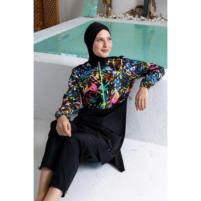 Rozamay 3505 Lexa Paraşüt Uzun Kollu Tesettür Mayo