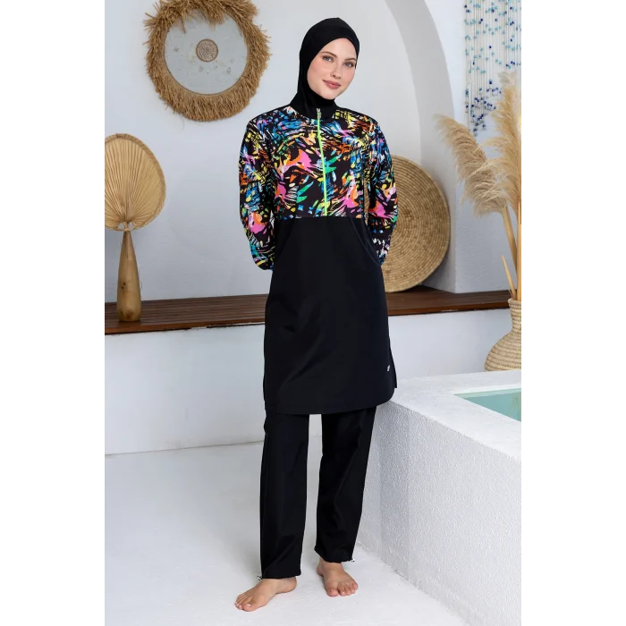 Rozamay 3505 Lexa Paraşüt Uzun Kollu Tesettür Mayo