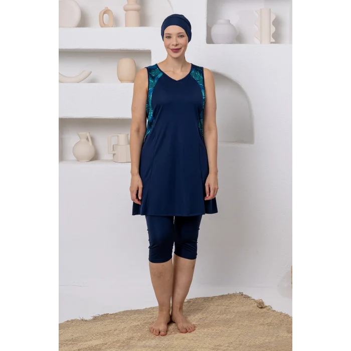 Rozamay 3806 Elowen Likralı Kolsuz Battal Tesettür Mayo